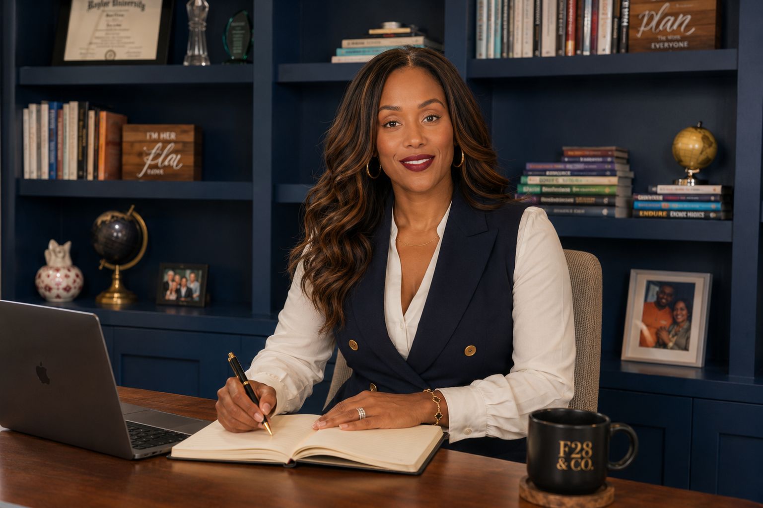 Fallon Scott at her desk