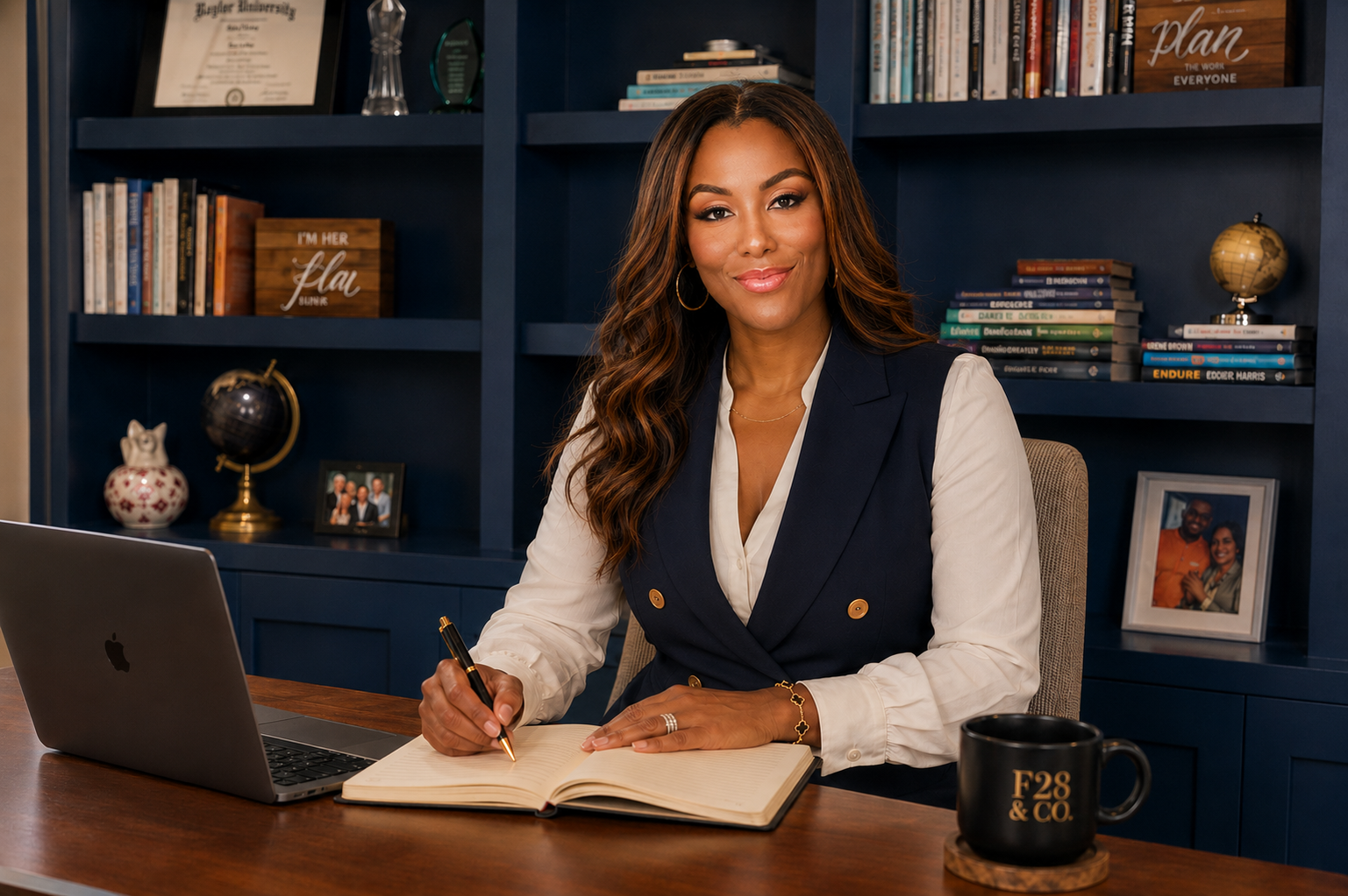 Fallon Scott at her F28 desk