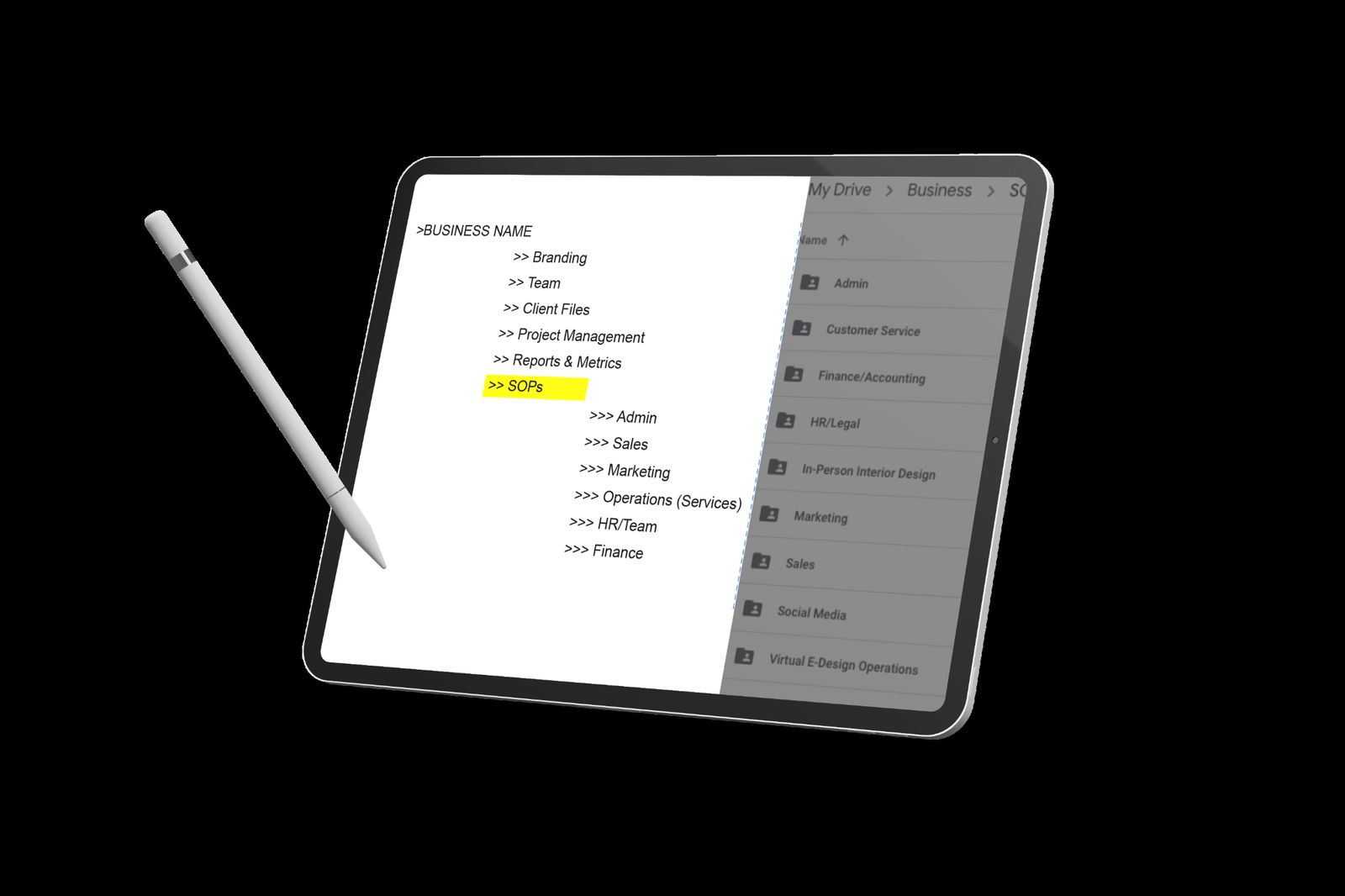 Prioritization on tablet with stylus