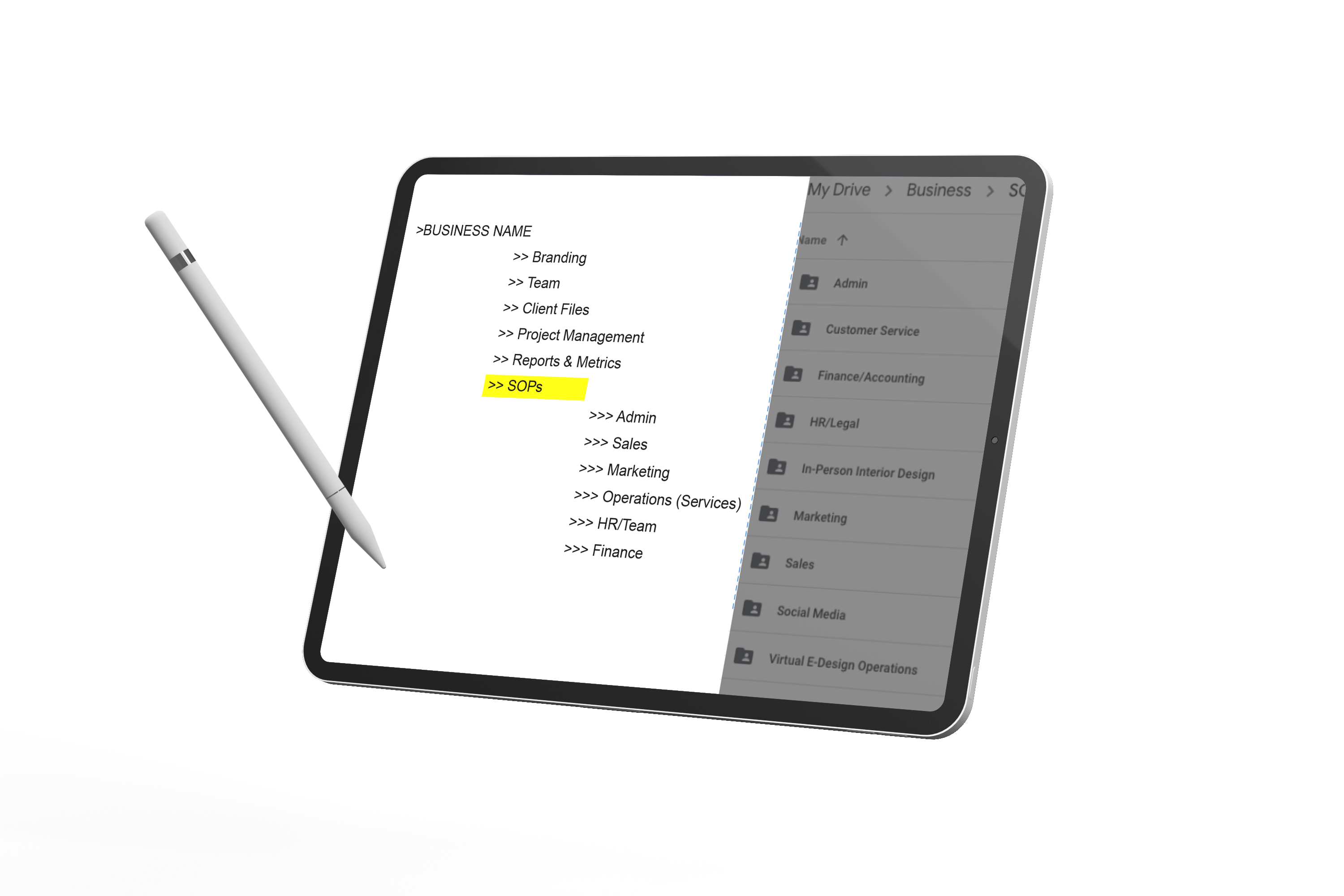 Prioritization on tablet with stylus