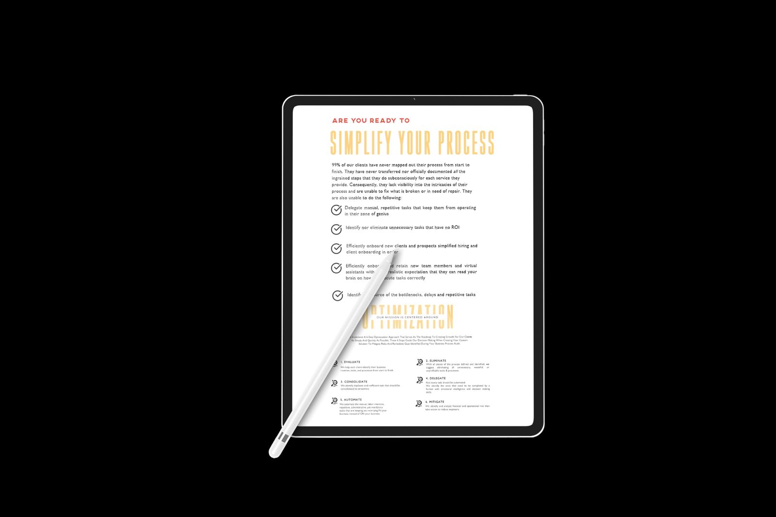 Process optimization on tablet