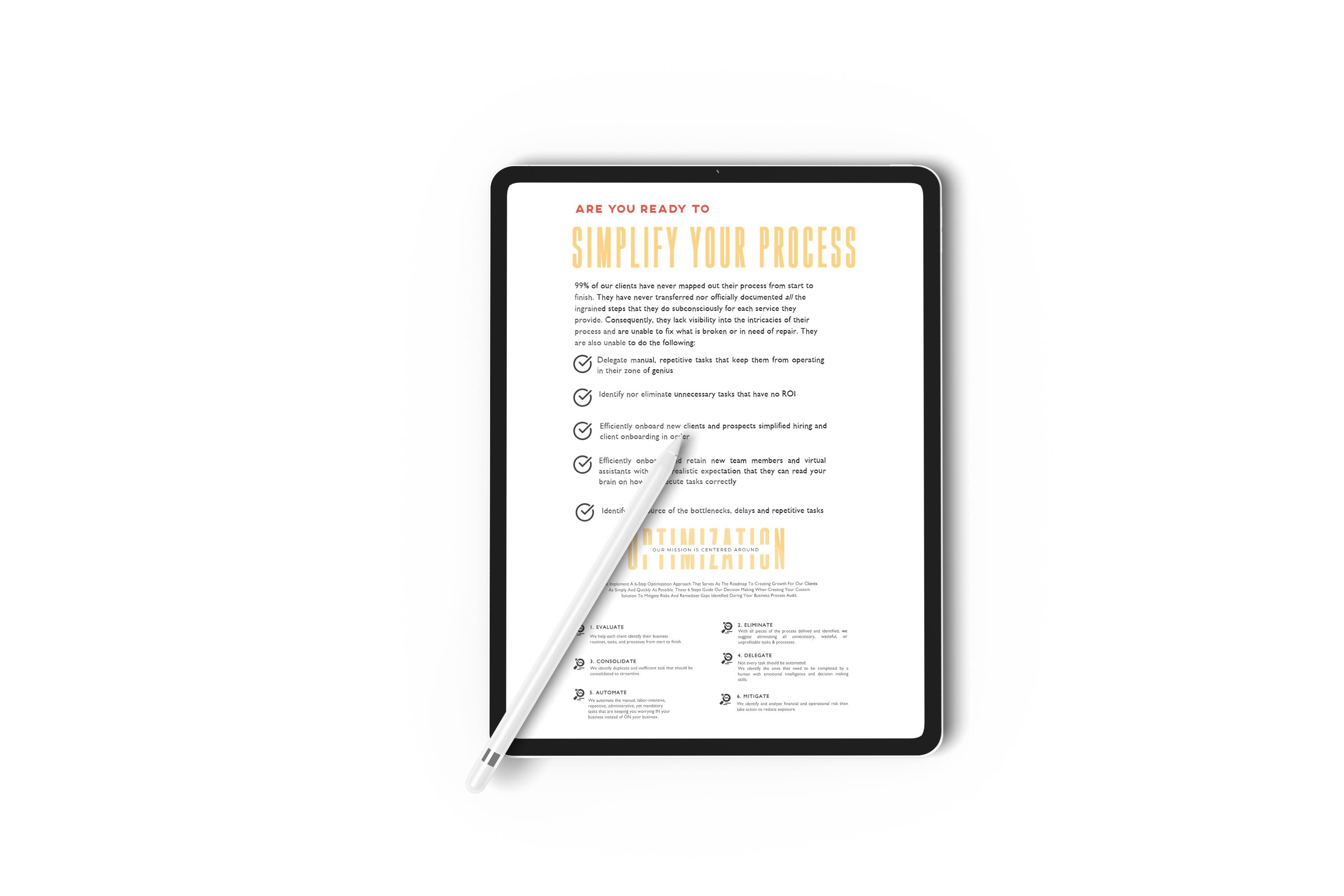 Process optimization on tablet