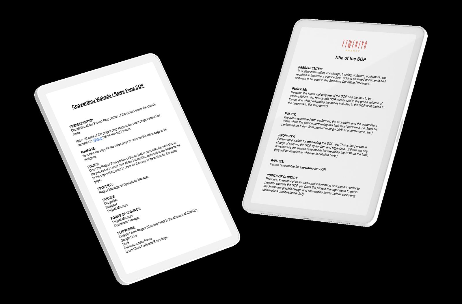 Fillable SOP templates