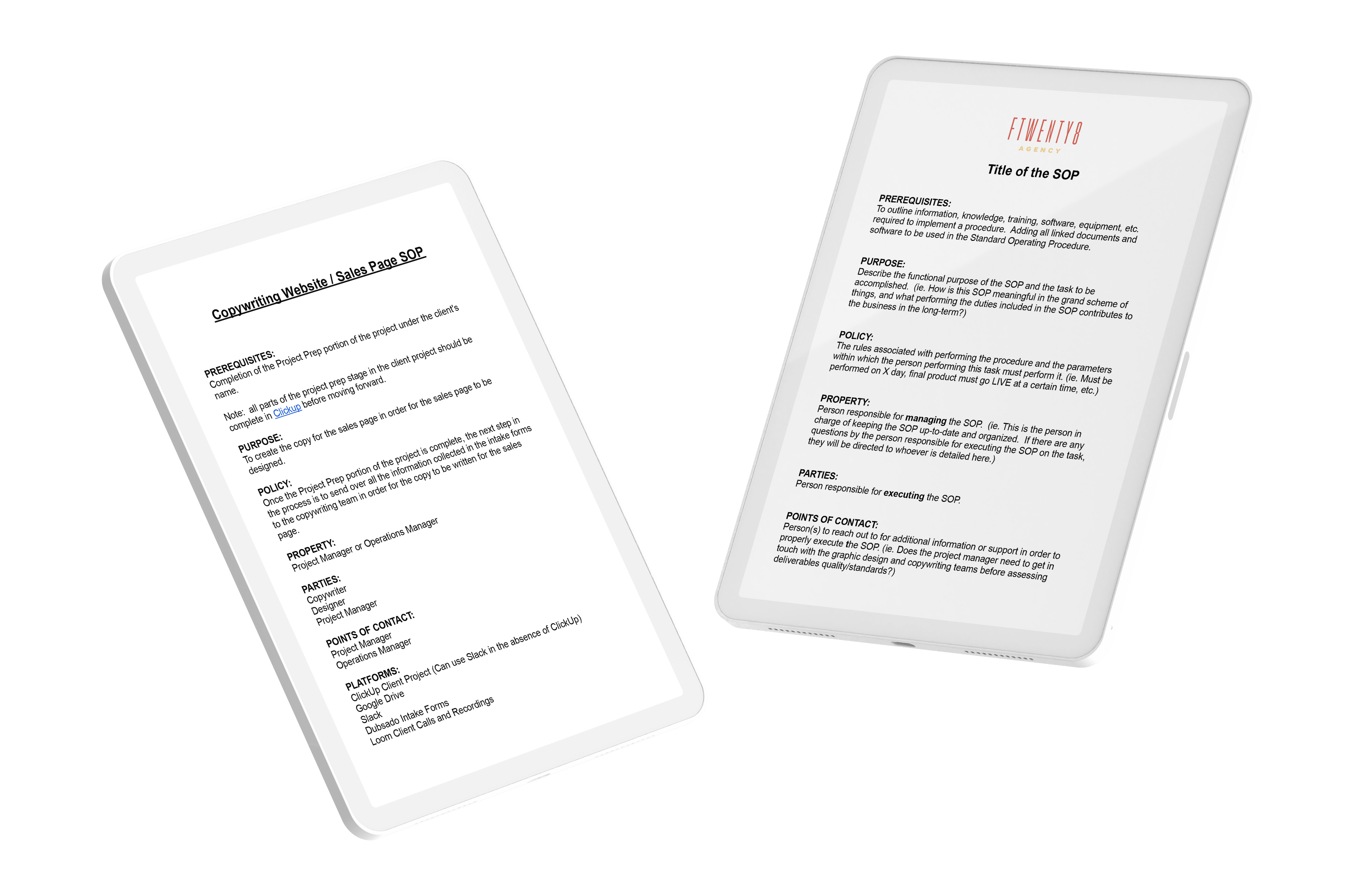 Fillable SOP templates